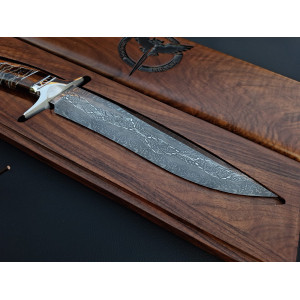 МОЗАЇЧНИЙ ДАМАСК ексклюзивний ніж ручної роботи Aleksandr Kasinec, сталь мозаїчний дамаск, 58-59 HRC. Photo 3